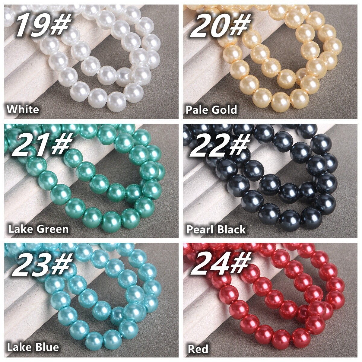Pearl Glass Round Loose Beads 4mm/6mm/8mm/10mm/12mm/14mm/16mm for Jewelry Making