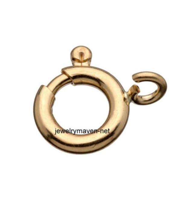 (5) FIVE PACK STANDARD WEIGHT 5mm 10k Yellow Gold Spring Ring Clasp OPEN Jump