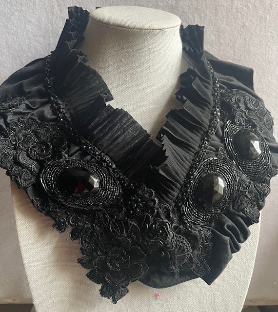 Nita Angeletti OOAK Art To Wear BLACK MAGIC COLLAR Statement Necklace