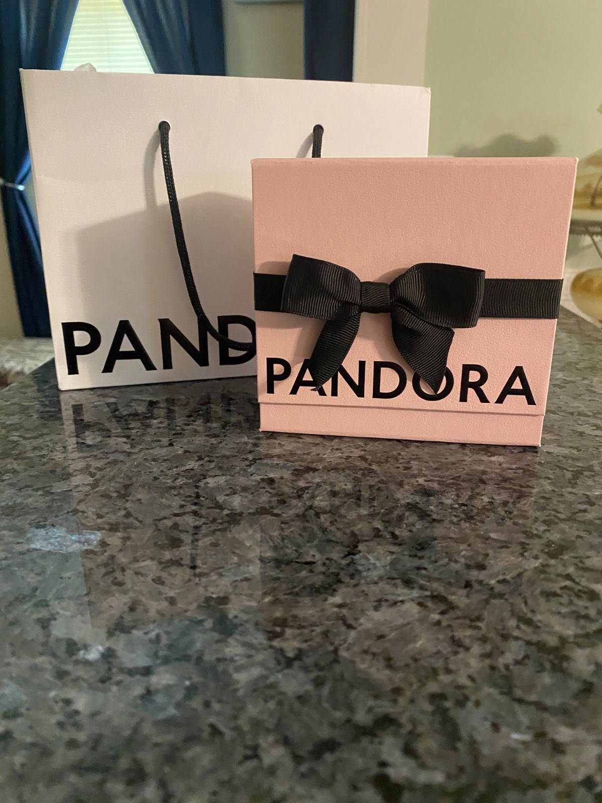 PANDORA Studded Chain Slider Bracelet 14K Gold Plated + 2 Charms + Box and Bag