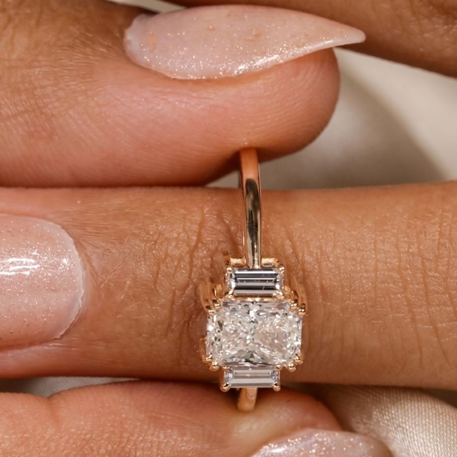 1.50Ct Radiant-Cut VS1 Lab Grown Diamond Wedding Engagement Ring 14k Yellow Gold