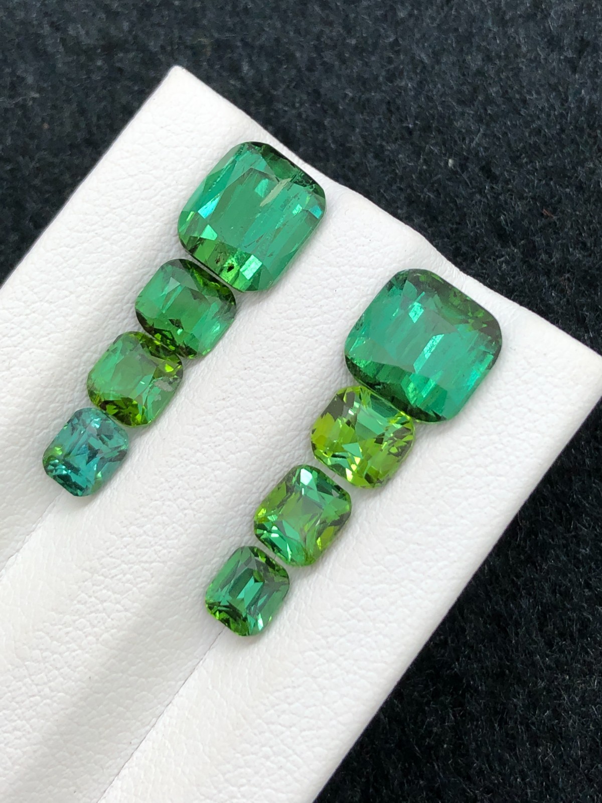 11.30 Ct Bluish Green Tourmaline Lot | Cushion CUt | Slightly Included |