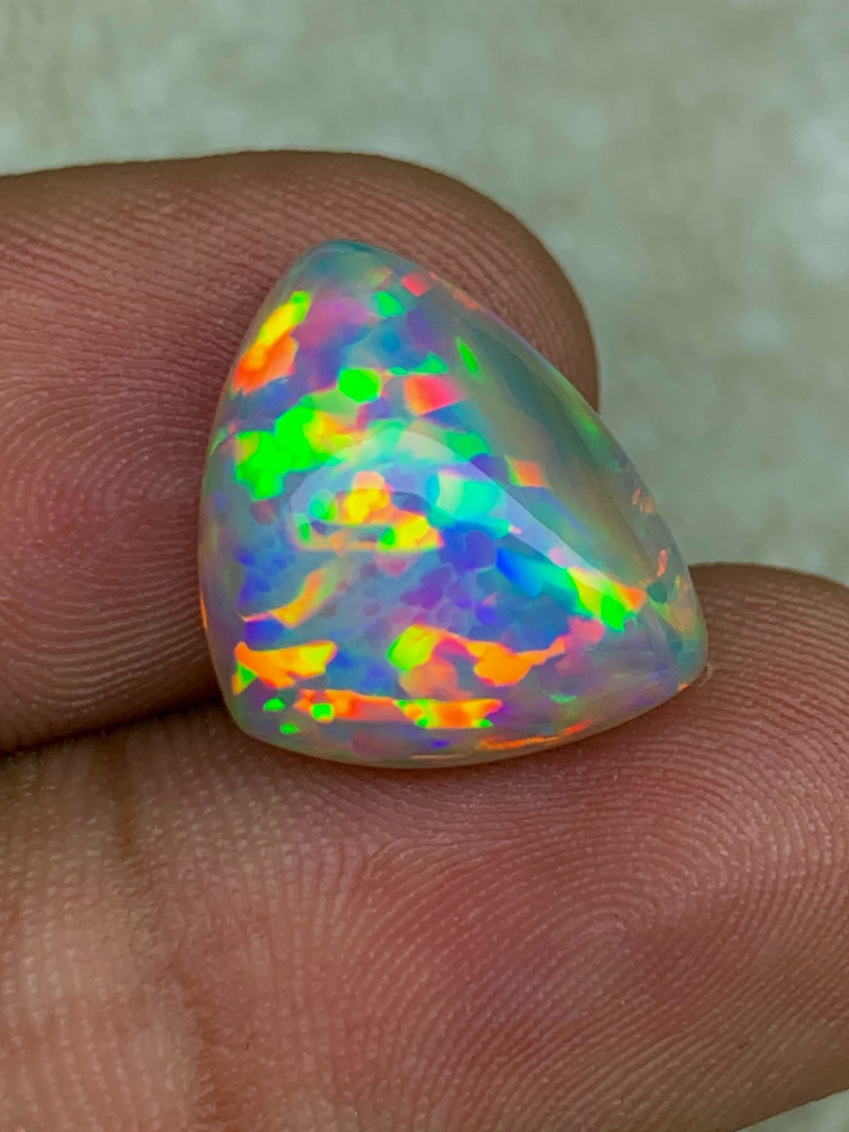 Natural Ethiopian Honeycomb Opal 4.90crt Trillion Cabochon Loose Welo Gemstone