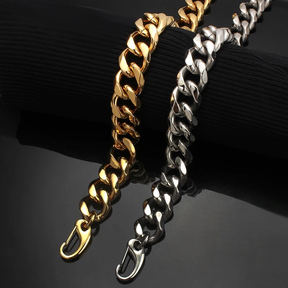 24mm Wide Any Length Curb Cuban Chain 316L Stainless Steel Necklace for Men Male