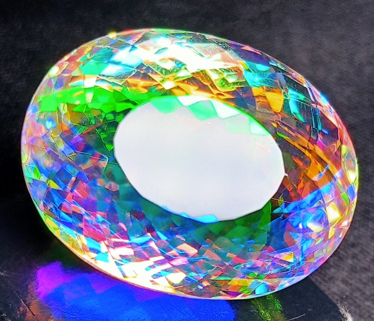 Mystic Topaz Natural Rainbow Certified Oval Cut 61.50Ct Loose Gemstone AAA