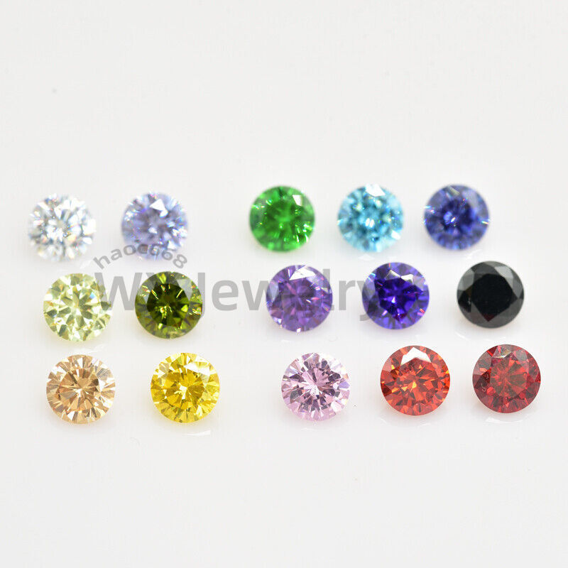 1000pcs 0.8~3.5mm Round Loose CZ Stone High Quality Cubic Zirconia Various Color
