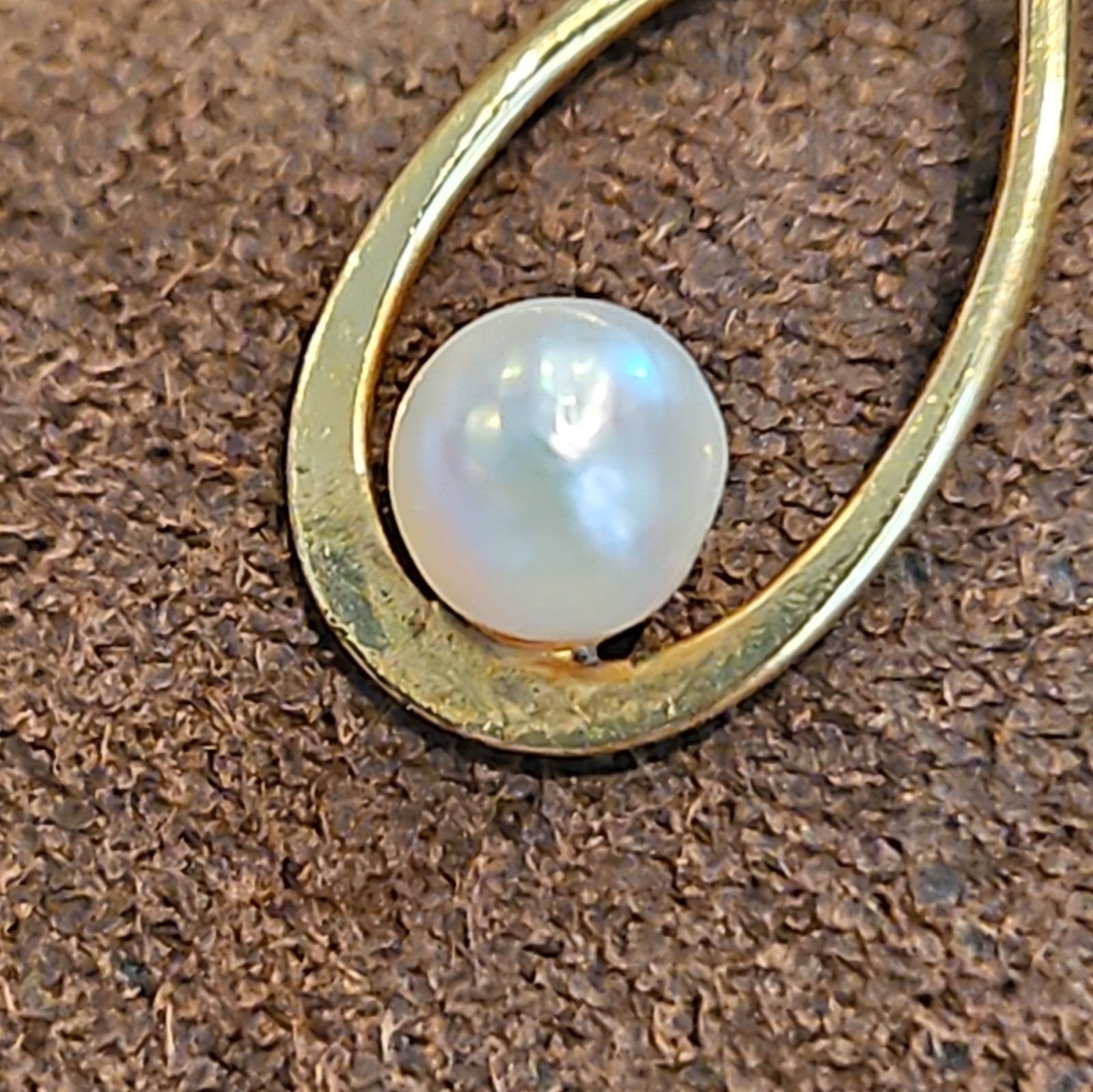 Vintage 14K 12K Gold Filled Pearl Pendant Necklace Set Dainty 18″ Cable Chain