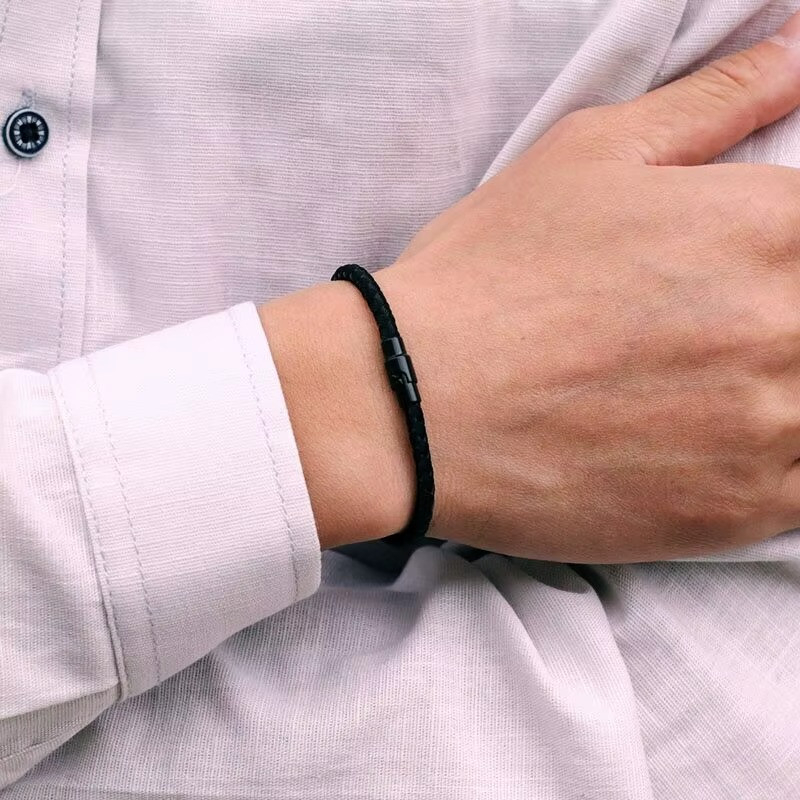 2pcs Braided Rope Bracelet Good Luck Fortune Couple Bracelet Cuff Bangle For Man