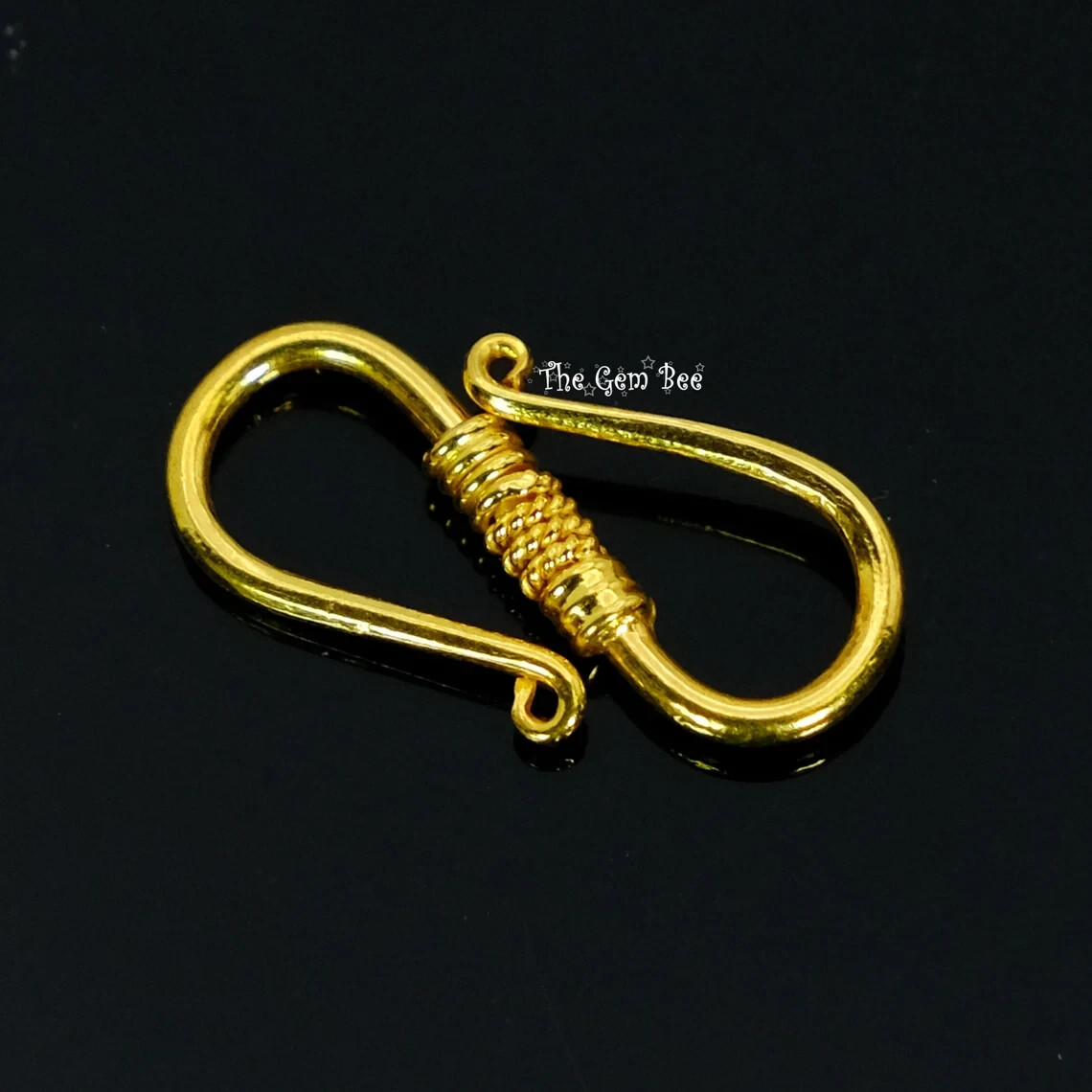 8mmx15mm Large 18k Solid Gold Old-Fashioned S Hook Clasp