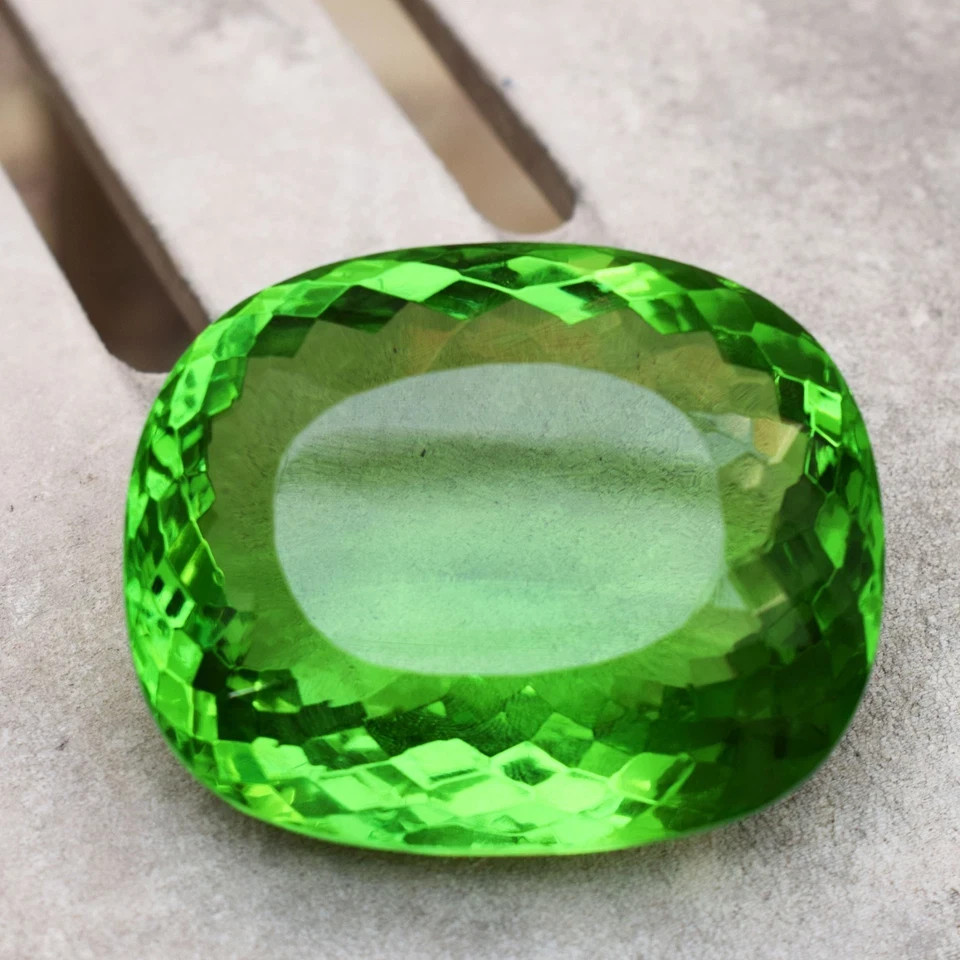 718.50 CT Flawless Green Peridot Cushion Cut Certified Loose Gemstone Rare Size