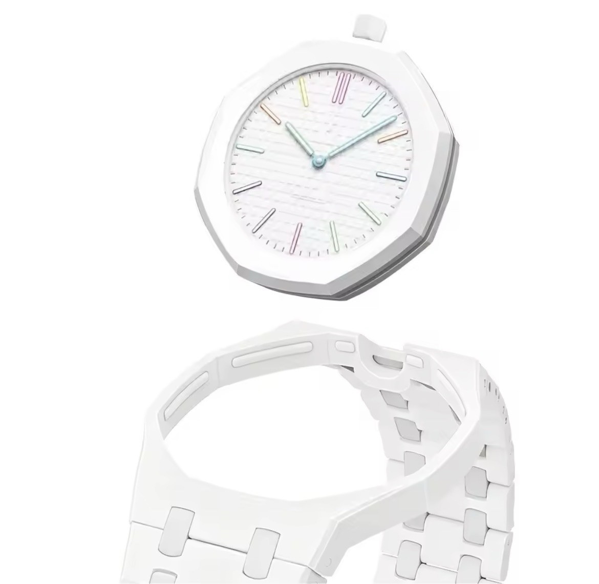 AP x Swatch Royal Pop Integrated Link Ceramic Bracelet Band – White