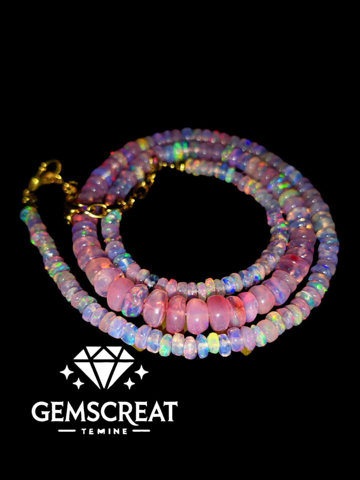 3-6 mm Natural Ethiopian Welo Fire Opal Beads 16″ Necklace Genuine Opal AA44