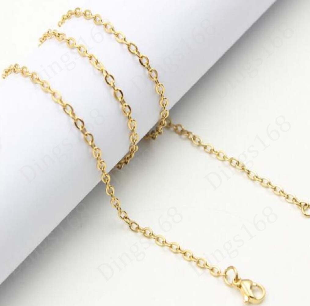 Real 18K Yellow Gold Filled Tarnish-Resist 16~30″ 1MM Cable Chain Necklace F146G