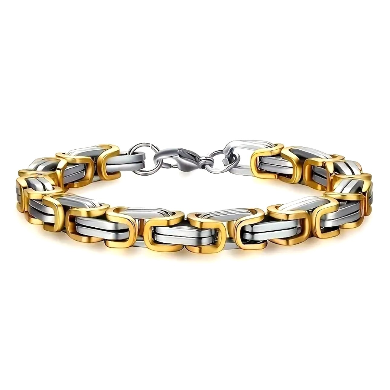 Unisex Classic Box Chain Bracelet Silver on Silver