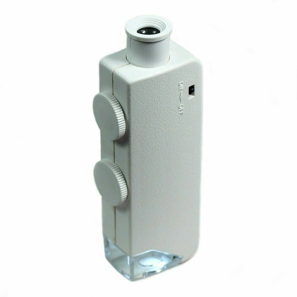Mini 160X – 200X Zoom Lighted Microscope Jewelers Loupe Magnifying Glass