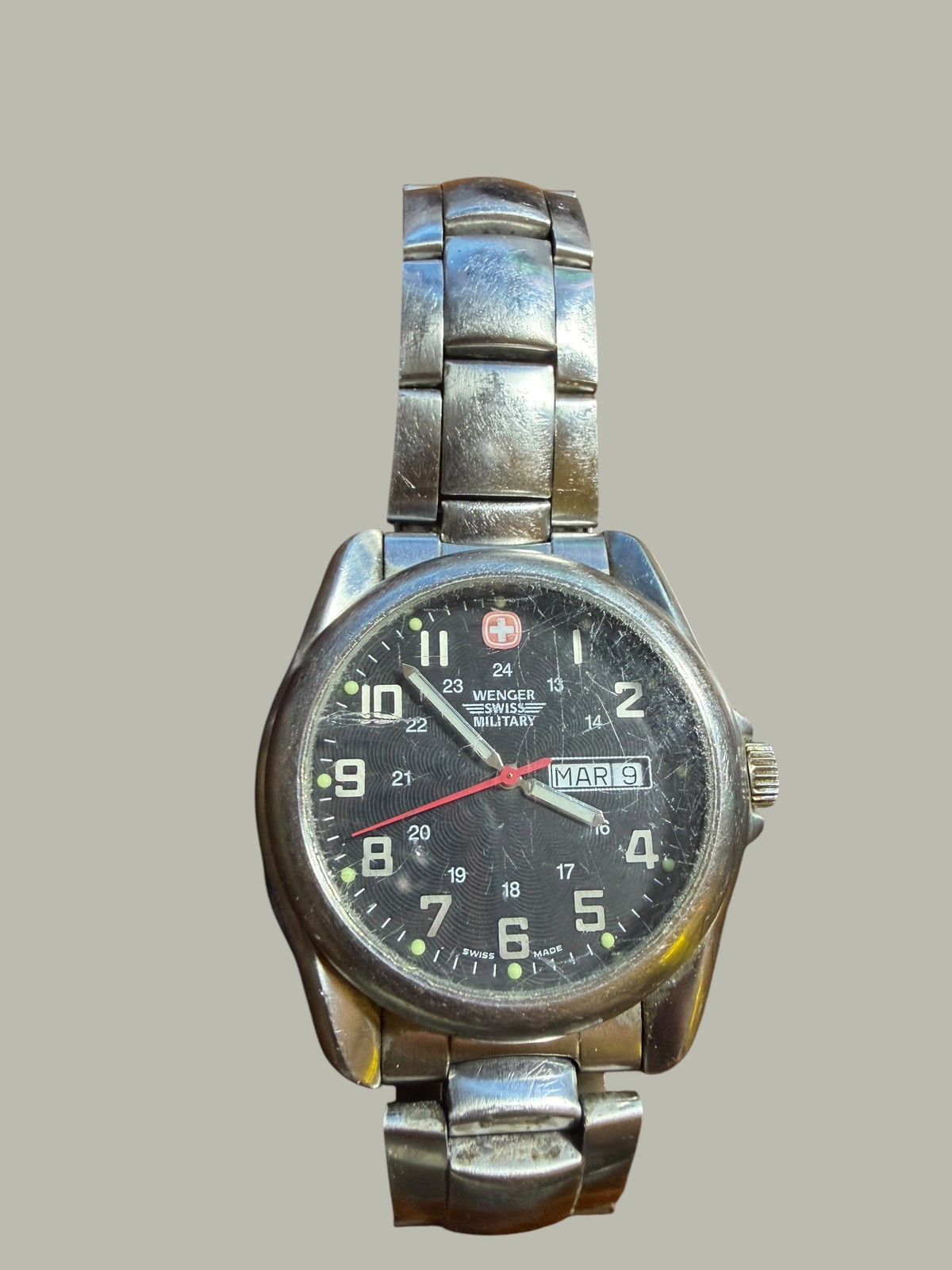 Wenger Swiss Military Men’s Stainless Steel Wristwatch Date 100M Water Resist