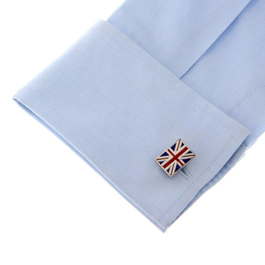 BRITISH FLAG CUFFLINKS with GIFT BAG Union Jack UK England Great Britain English