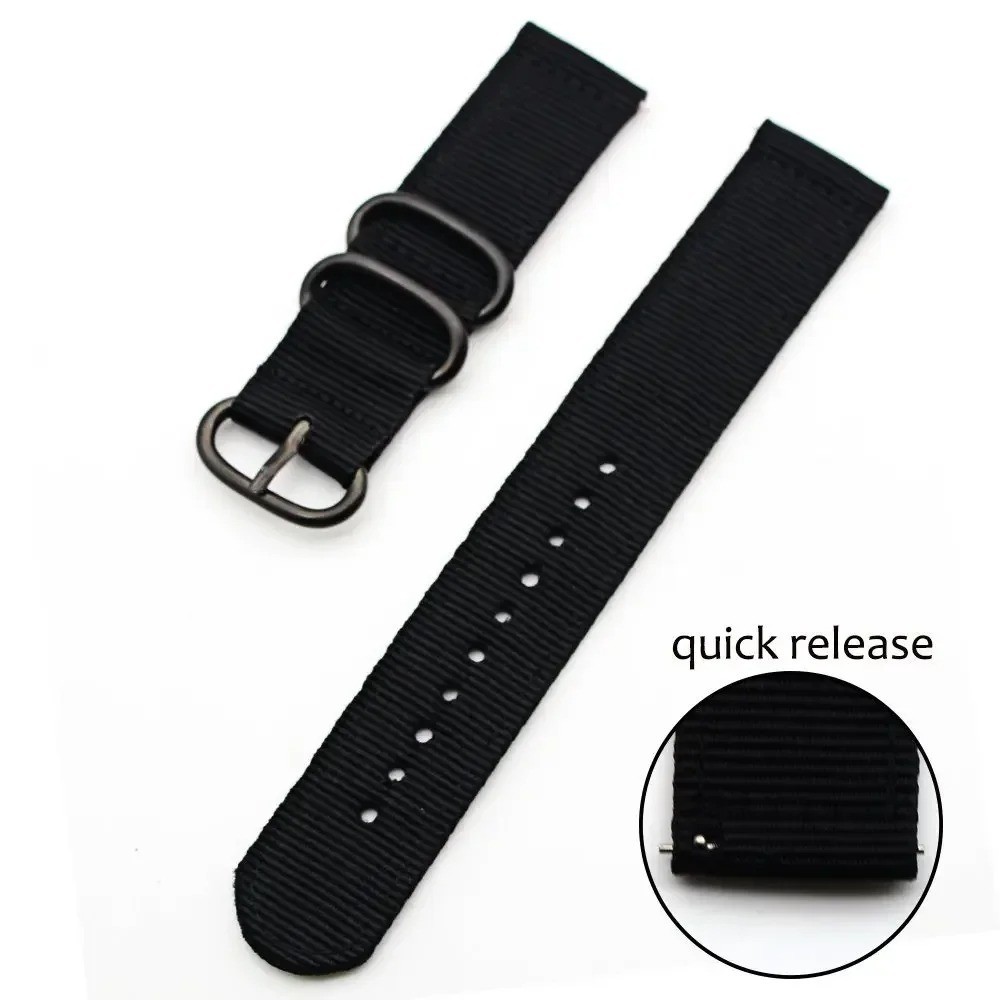18mm 20mm 22mm Durable Military Woven Nylon Wrist Watch Band Quick Release Strap