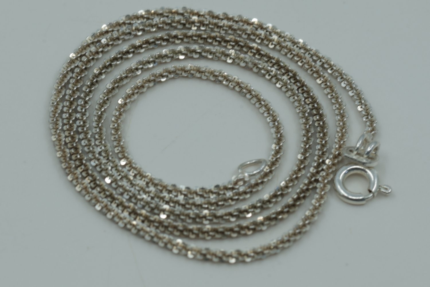 Vintage Italy Sterling Silver 925 Popcorn Chain Necklace 16 Inch 2.27g