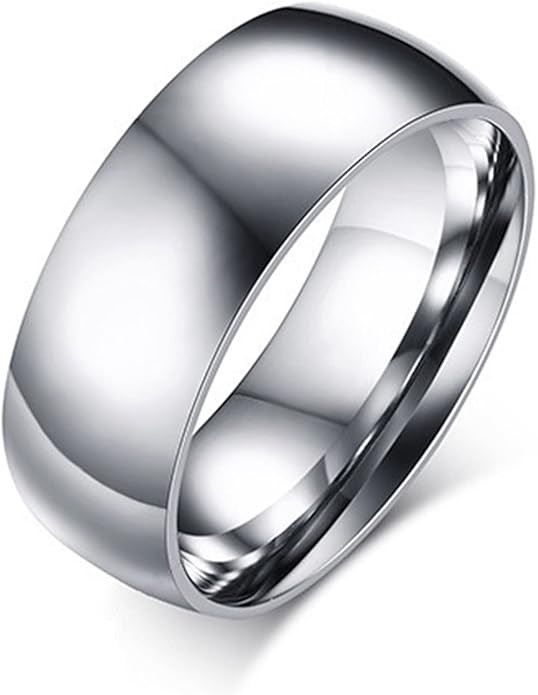 Tungsten Carbide Silver Polished Plain Wedding Band Ring 2mm 3mm 4mm 6mm 8mm 10m
