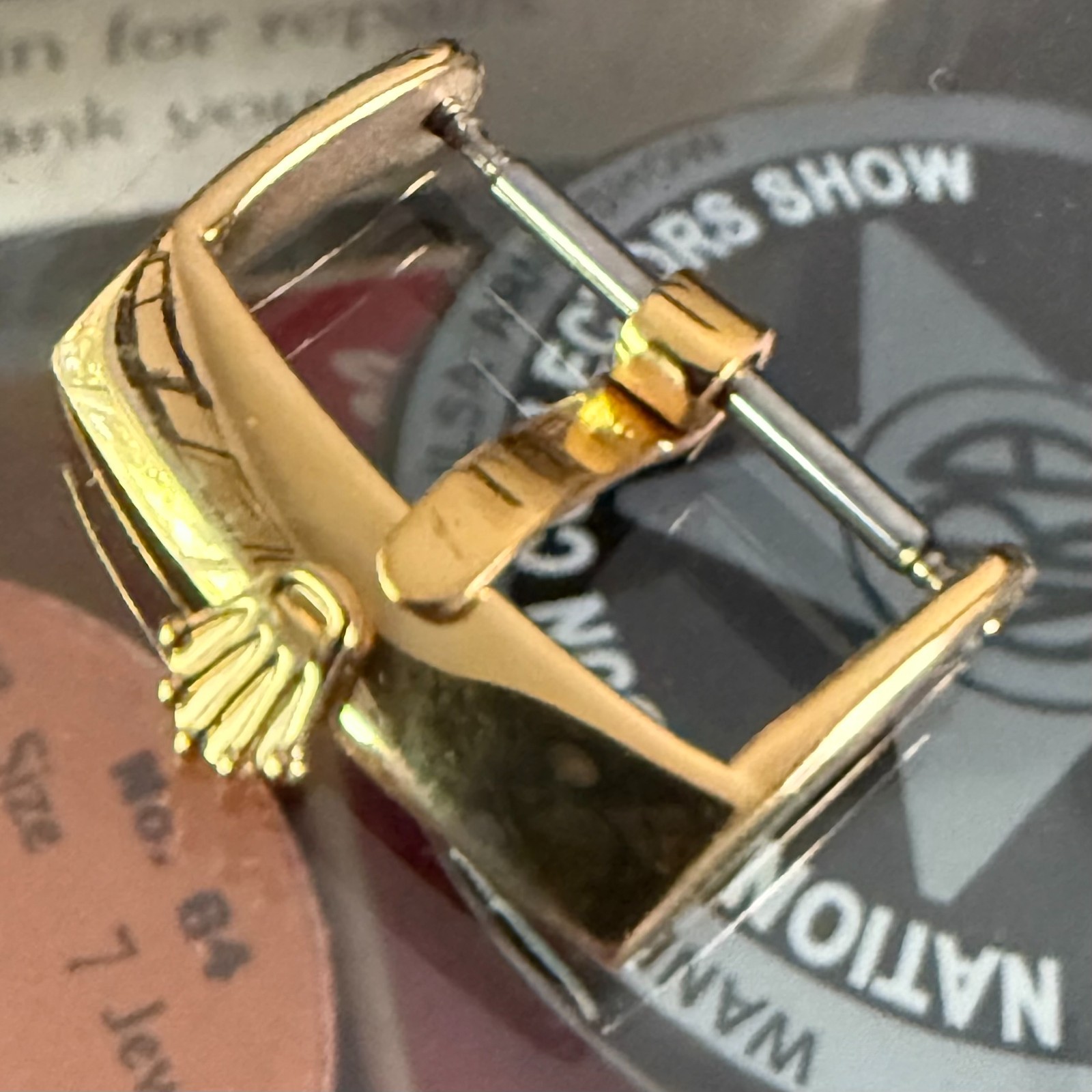 ROLEX 18mm Yellow 18k GOLD Plate Buckle Hammer Marked ACIERINOX ROLEXSA 1995