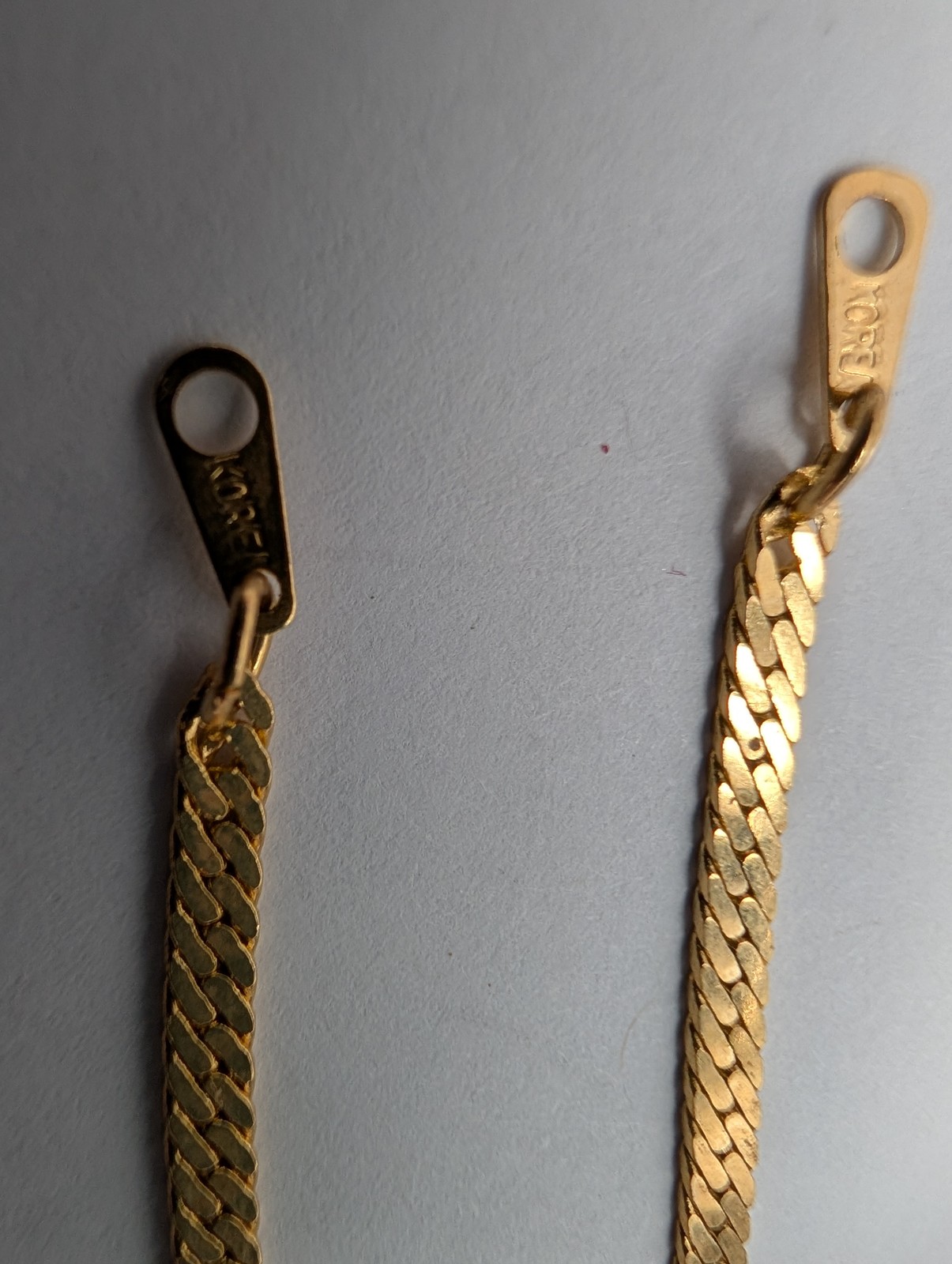 Vintage Gold Tone Herringbone Chain Bracelet , 7 Inch, Marked Korea 2 avail