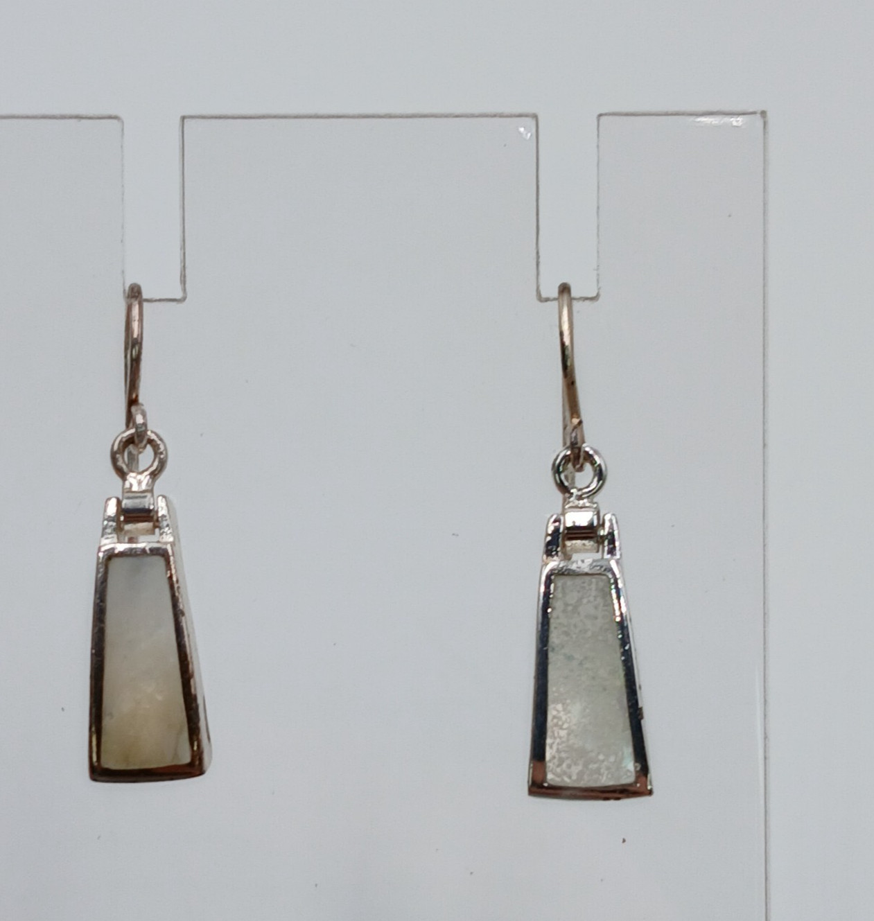 VTG 925 Abalone Necklace Earring Set 17in Sterling Silver 7gtw MOP White Inlay