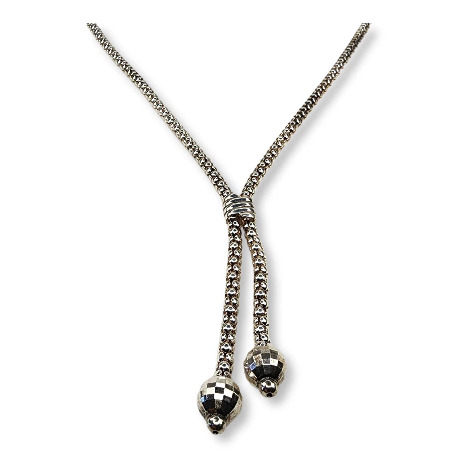 Vintage Sterling Silver 925 Popcorn Chain Milor Necklace 23 Inches