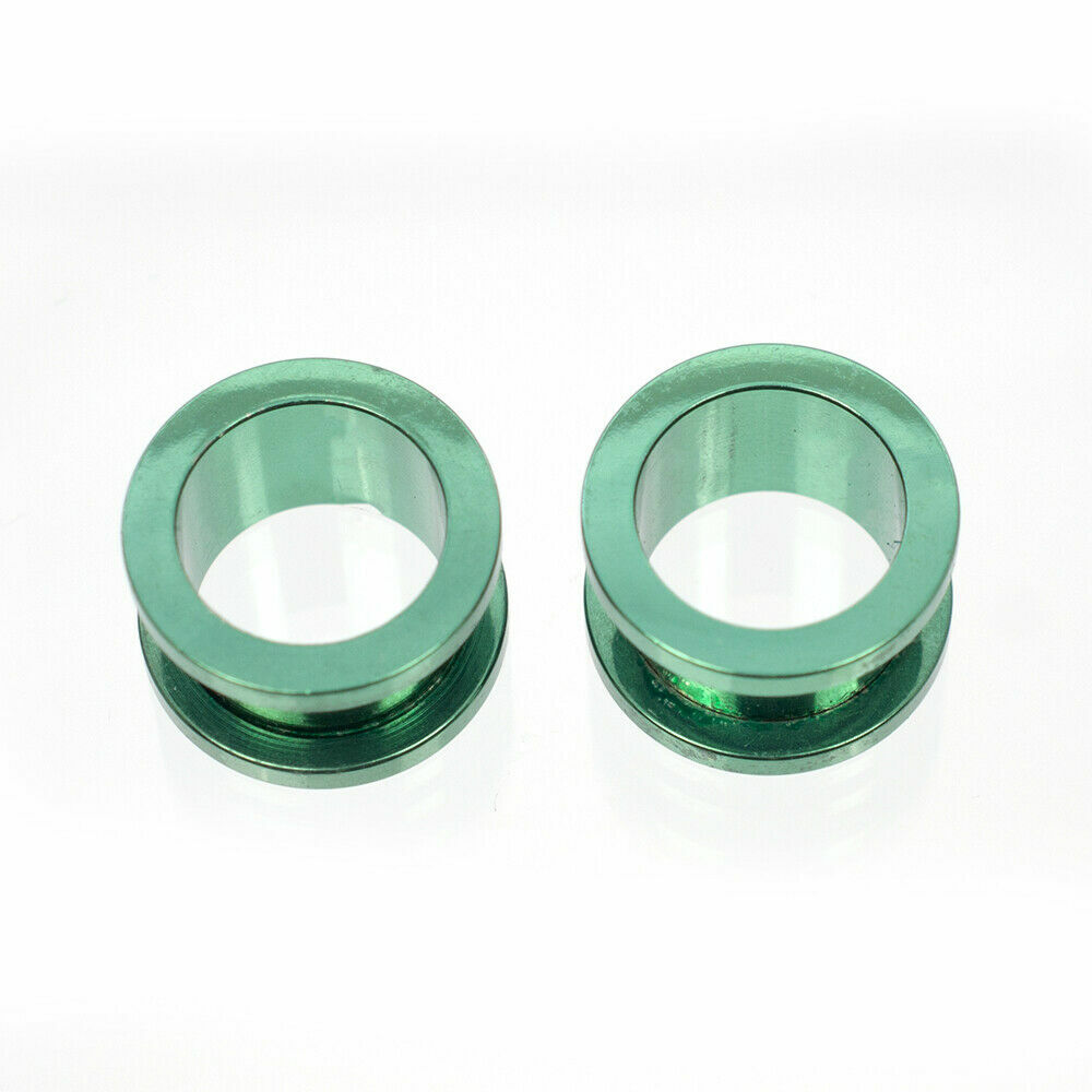 Plugs Anodized Metallic Green Screw Fit – Sold as a Pair Surgical Steel