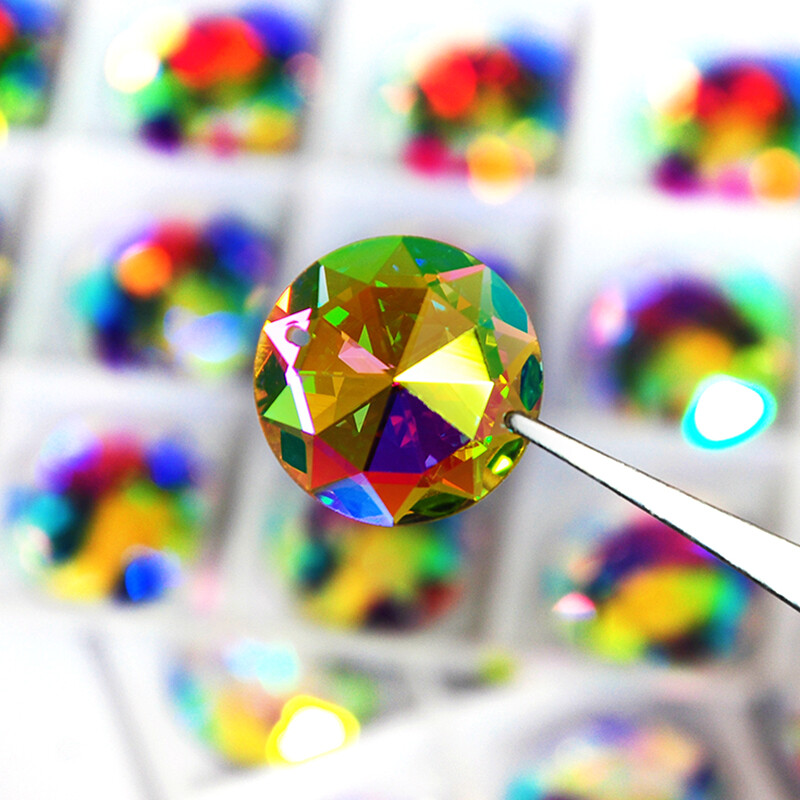 2003TH AB Round Flatback Rhinestone Sew On Strass Stones 16,18,20,25,35,40,45mm