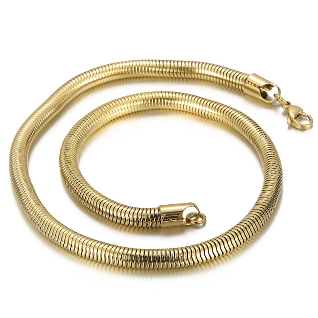 5/6mm 20″ 22″ 24″ Stainless steel Round Snake Chain Necklace For Men Women Gift