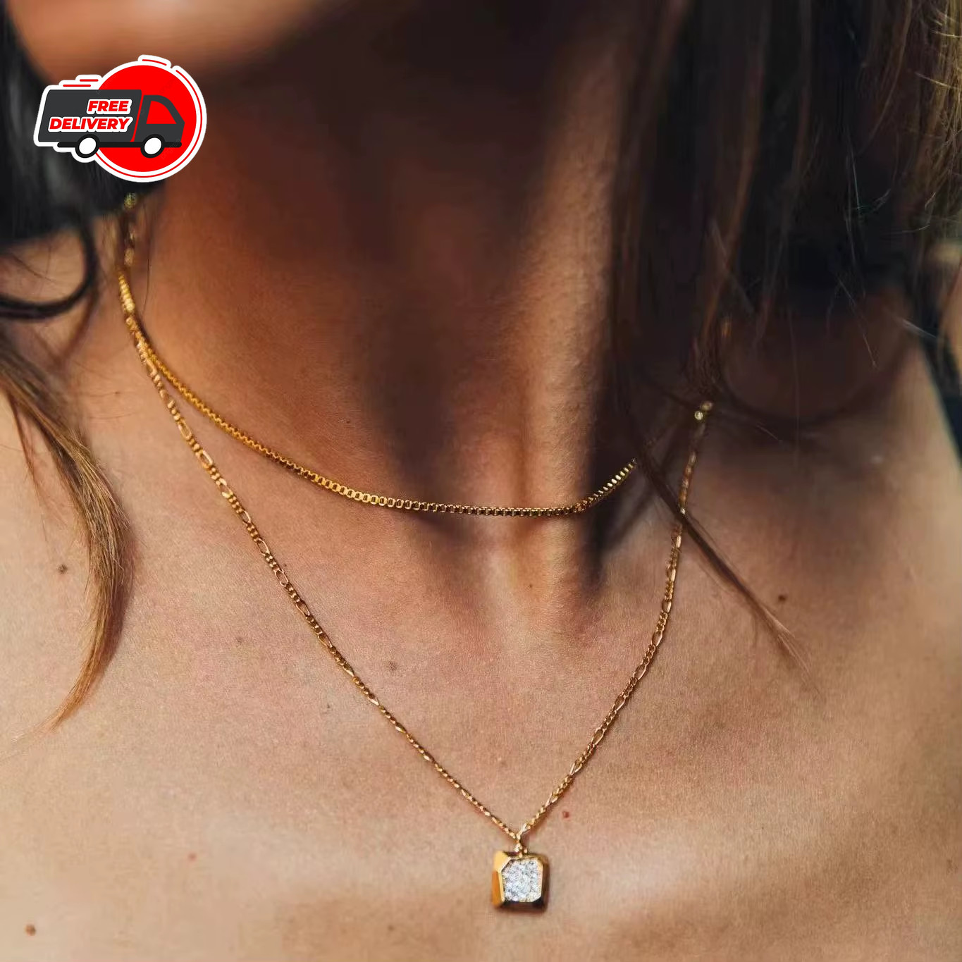 1.2mm Stainless Steel Box Chain Necklace – Gold Color Titanium Steel, Unisex Fas