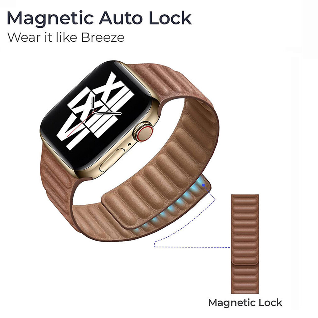 HOT For Apple Watch Leather Link Magnetic Unisex Band 45/49mm Ultra Series 8 7 6