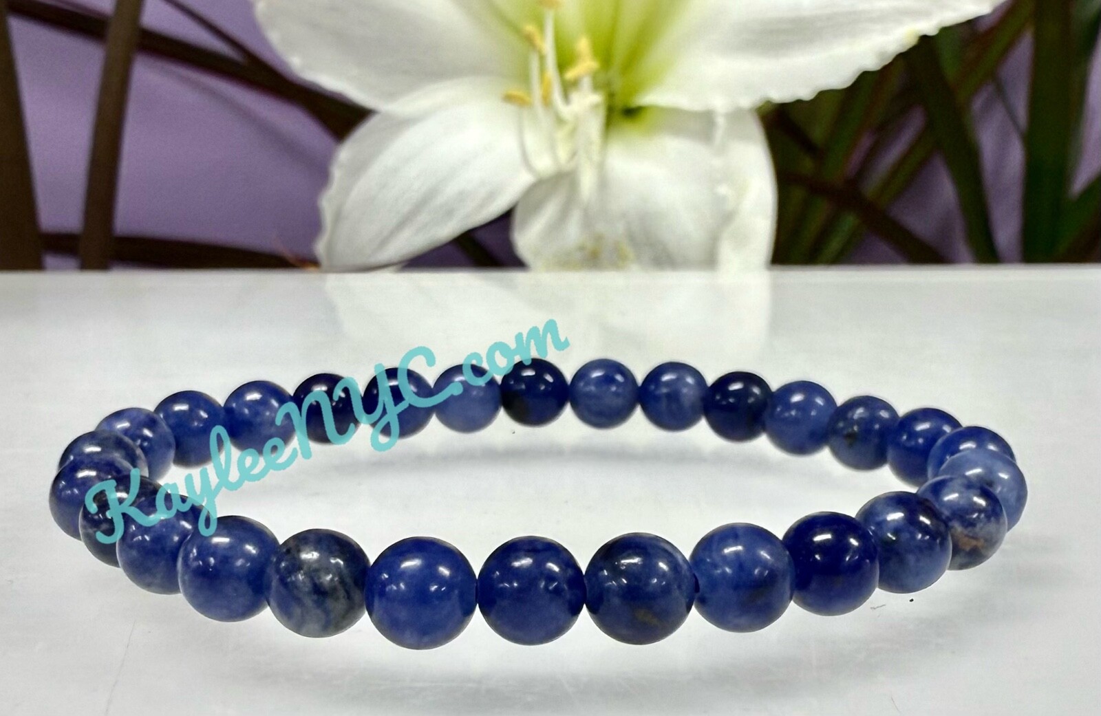 Wholesale Lot 6 Pcs Natural Sodalite 6mm 7.5” Crystal Healing Stretch Bracelet