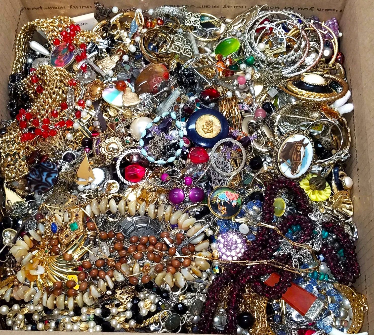 3 Lbs Old Unsorted Jewelry Lot Vintage & Modern + Junk & Wear & Resell Tangled