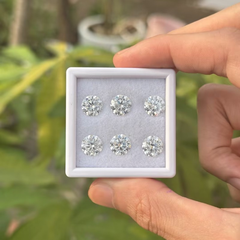 0.1-5ct GRA Certified D Color Loose Moissanite VVS1 Round Cut for Jewelry Making