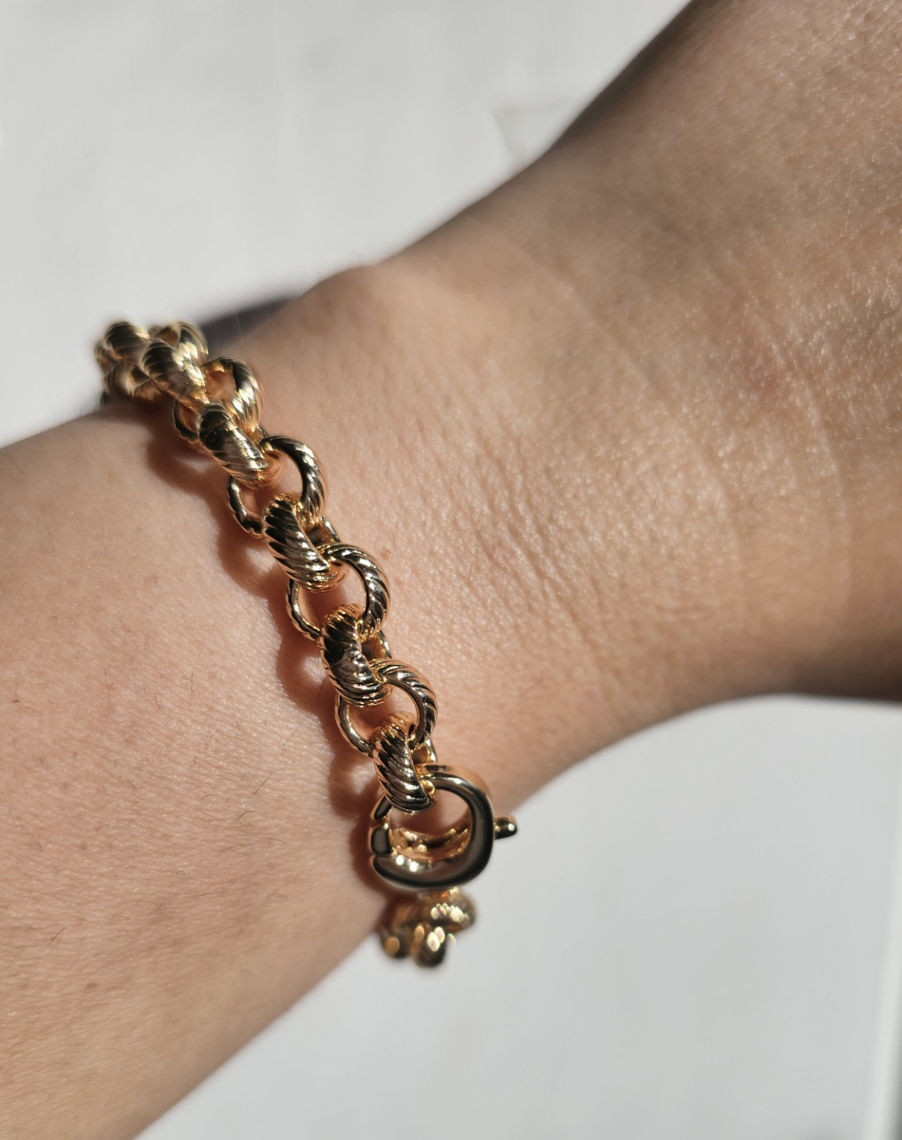 Gold Belcher Chain Diamond Cut 8mm Necklace & Bracelet Set