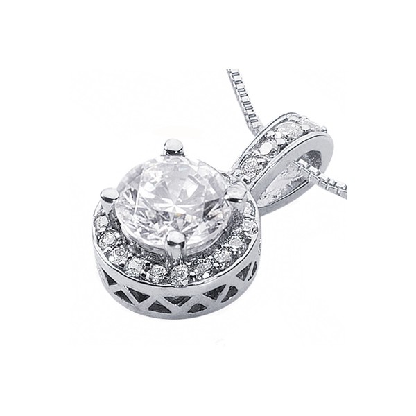 1.11ct tw I/SI1 Round Cut Earth Mined Certified Diamonds Platinum Halo Pendant