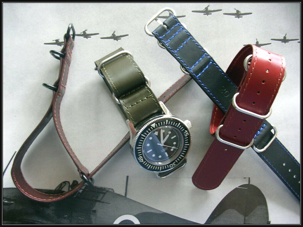 NATO UTC Shell Oil leather watch band G10 Military RAF strap NATO Intl IW SUISSE