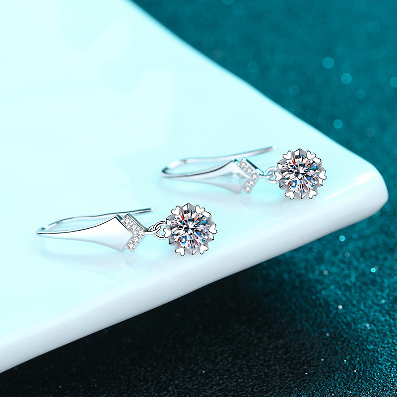 925 Silver Plated Women’s Elegant Zircon Pendant Earrings Fashion Jewelry Gift