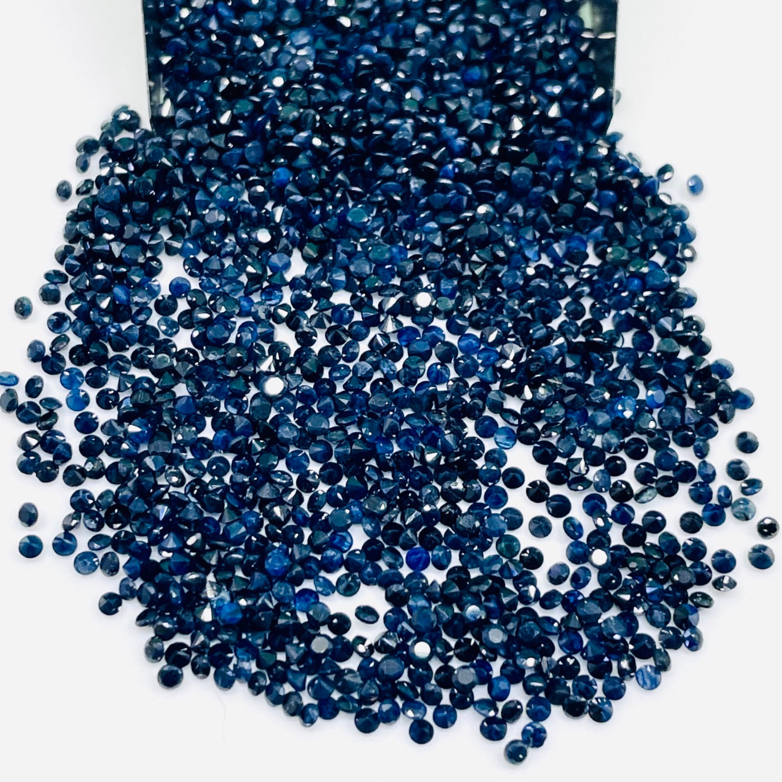 100 Pcs Natural Blue Sapphire 1.8mm Round Diamond Cut Calibrated Loose Gemstones