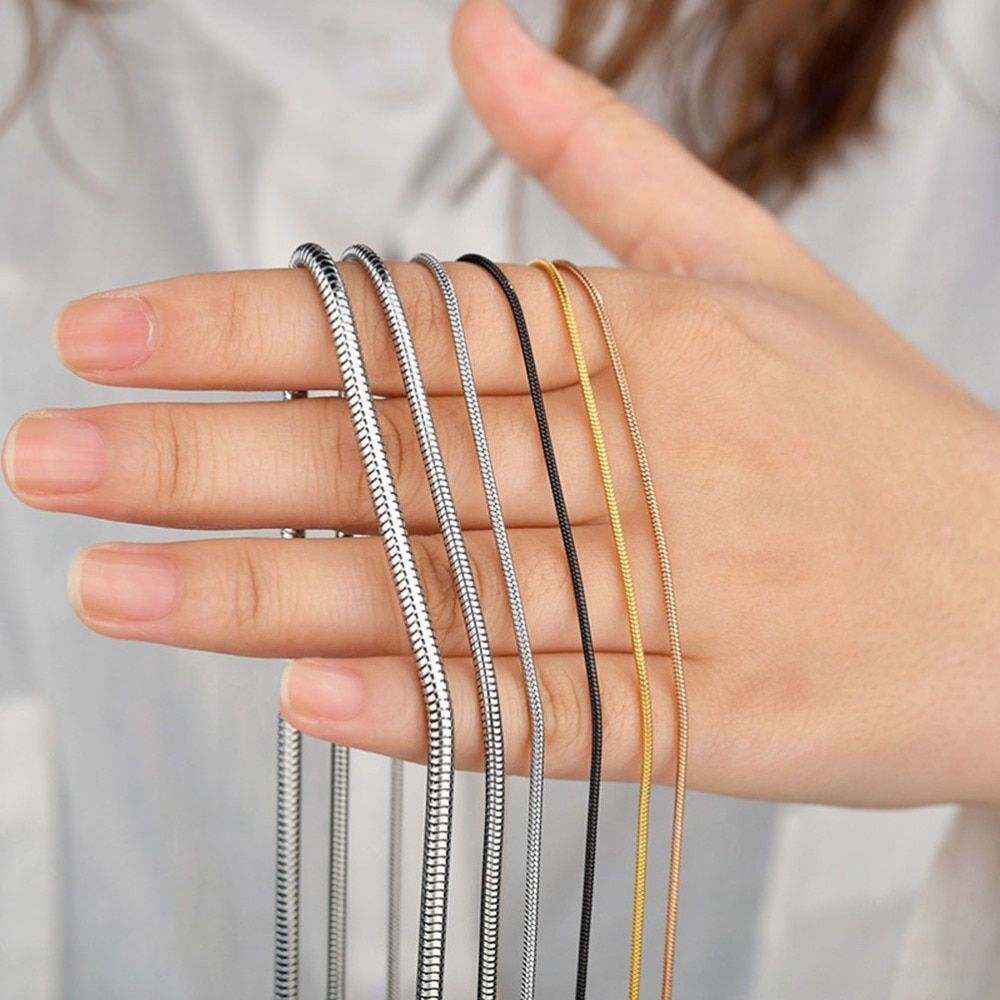 Stainless Steel 0.9/1.2/1.5mm Width Snake Chain Fashion Jewelry For Necklace NEW