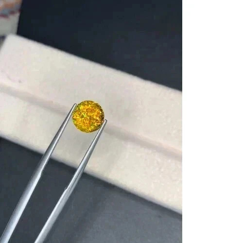9.25 Ct+ Natural Full Fire Sphene Titanite Round Cut Certified Loose Gemstone