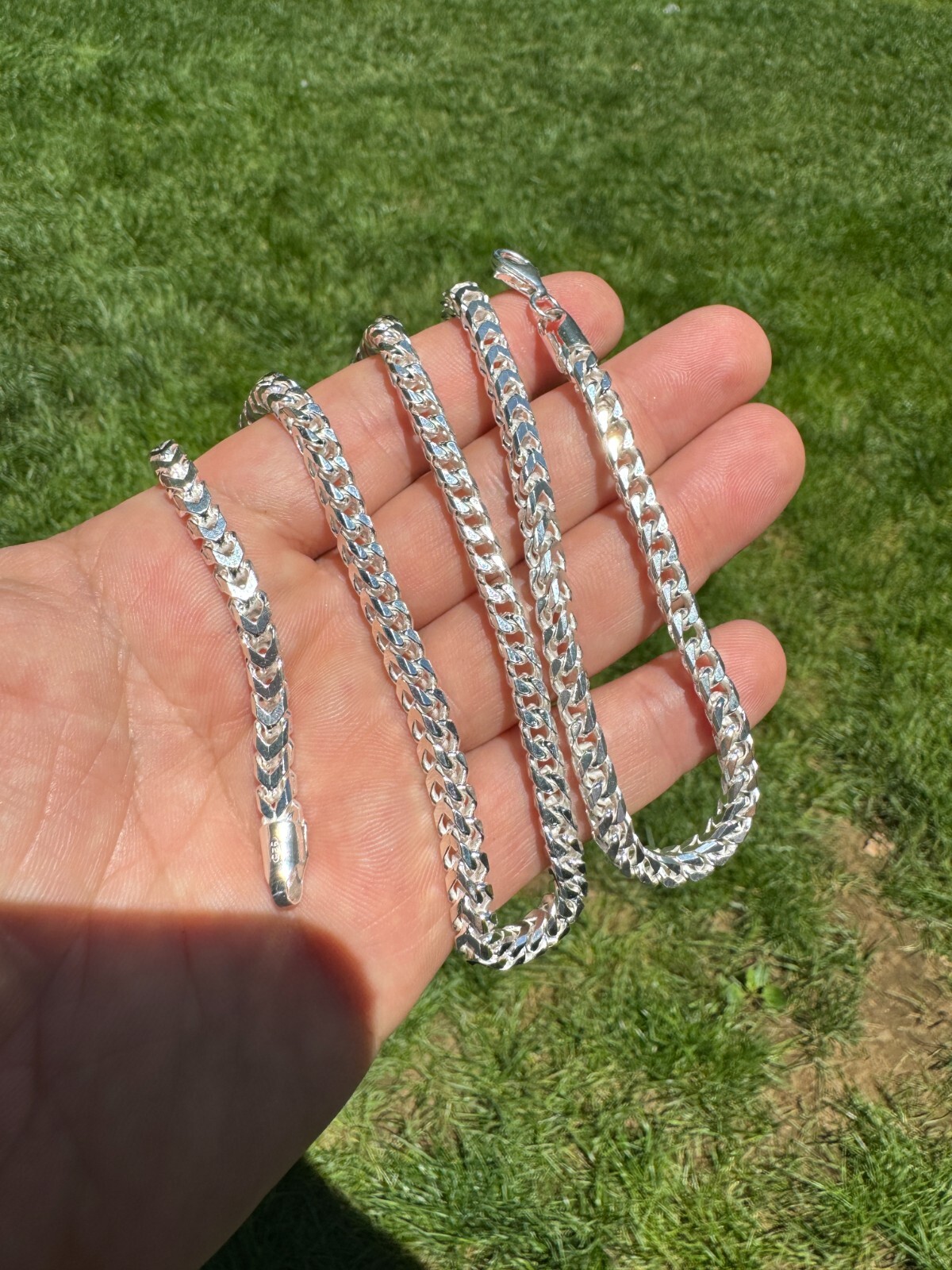 Real Solid 925 Sterling Silver Franco Chain 2-5mm Box Necklace Men Ladies 18-30″