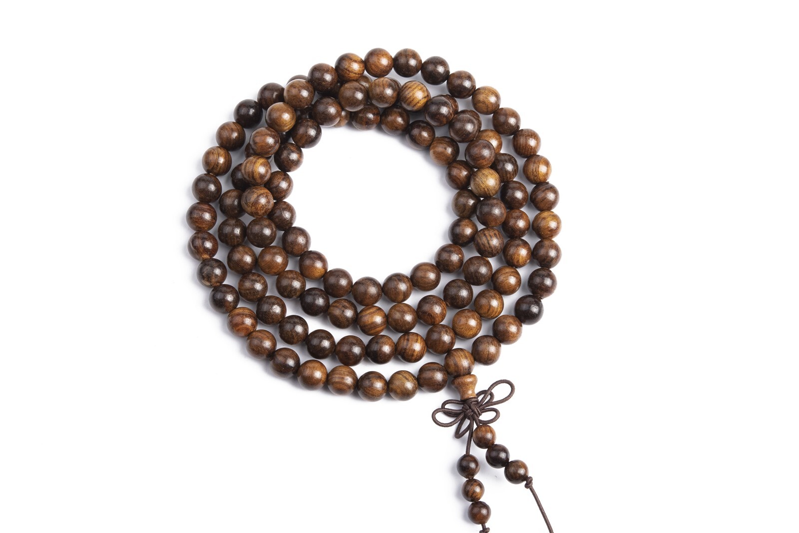 8MM 108 Pcs Fragrant Black Rosewood Mala Beads Natural Wood Round Beads 35″