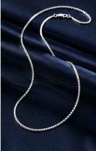 925 Sterling Silver Box Chain Necklace 1.5mm Unisex Fine Jewelry
