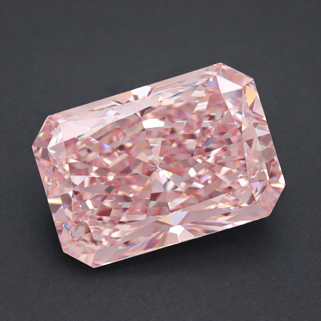 6.45 Ct Pink Radiant Cut Lab Grown Diamond VVS1 Loose Stone Luxury