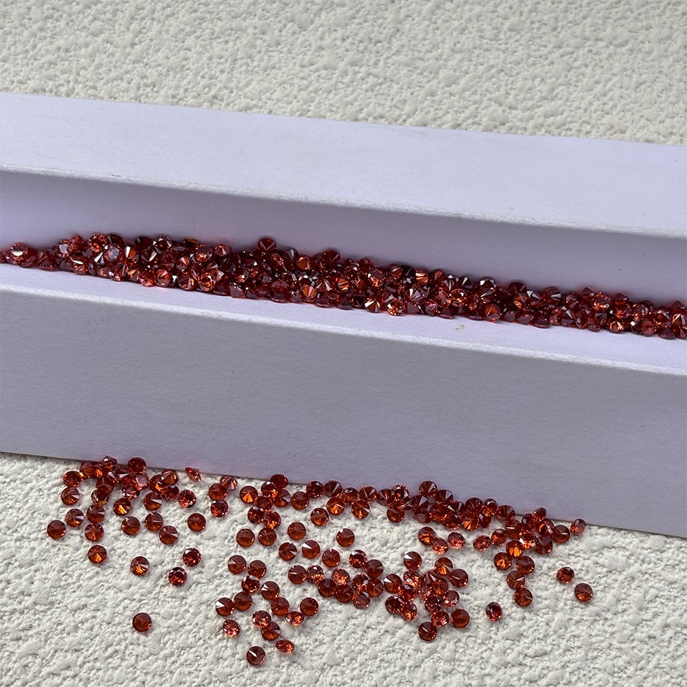 High Quality Loose Zirconia 1000pcs Garnet Round Cut 0.8mm-10mm for Jewelry