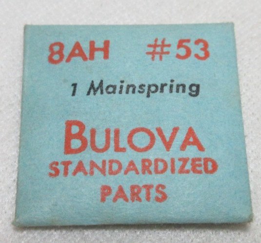 BULOVA WATCH MAINSPRING 8AH #53 WATCHMAKER REPLACEMENT PART #364