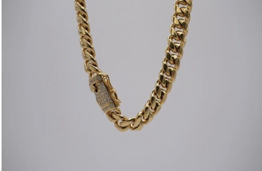 Stainless Steel Gold Cuban Link Chain 12MM